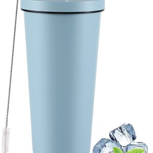 Eiskaffeebecher LATERN Kalt-Härmisolierter Edelstahlbecher (Blau, 750ml, 1 Stück)