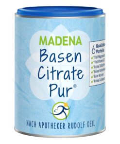 MADENA BasenCitrate Pur, organische Basen, vegan, Elektrolyte-Lieferant, viel Magnesiumcitrat, Zink, Kalium, Calcium fü