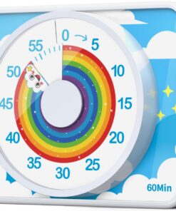 VOCOO Kinder-Visual-Timer – 60-Minuten-Stiller Countdown für Klassenzimmer & Küche, Starker Magnet, Batterien Enthalten