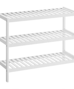 SONGMICS Schuhregal aus Bambus, 3-Ebenen-Schuhablage, Wohnzimmer-Schuh-Organizer, Flur LBS13W