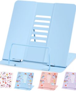 WUGU verstellbarer Metall Buchhalter für Rezept und Lehrbuch - Leseständer für Schule, Küche und Büro (Blau) WUGU vers