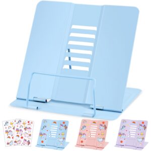 WUGU verstellbarer Metall Buchhalter für Rezept und Lehrbuch - Leseständer für Schule, Küche und Büro (Blau) WUGU vers