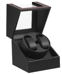 DRAIGERWAY Automatische Uhrenbeweger-Box mit leisem Motor und PU-Leder-Gehäuse ideal für Sammler in der Wohnzimmerretail