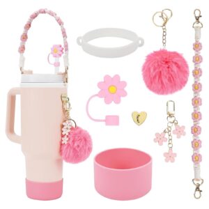 Stanley Cup Zubehör Set - Wasserflasche Griff Riemen, Siliocne Stanley Cup Stiefel, Stanley Cup Strohhalm Abdeckung - 80