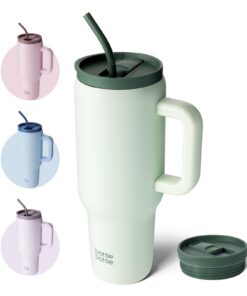Edelstahldruber mit Grifftopf 40oz Kaffeebecher BPA-frei Isolierung Geschenkidee Kaffee-Teeliebhaber (Grün) Isolierte