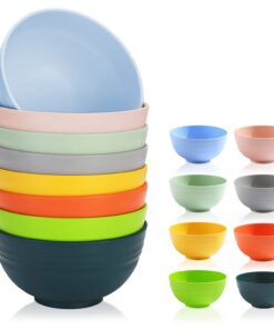 Berglander Plastik Schüssel Set - 8 Farben, langlebig und mikrowellenfest für Alle | Berglander Plastik Schüssel - BPA-