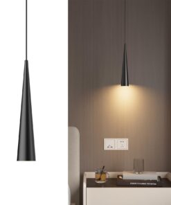 K-Bright Pendelleuchte Hängelampe LED Warmweiß 3000K Höhenverstellbar Küche Nachttisch Wohnzimmer Schwarz, 31,5cm, 5W GU