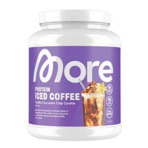 MORE Protein Iced Coffee 500g Vanilla Chocolate Chip Cookie Schöner Sommerabend mit wenig Zucker und Fett - Herkunft: De