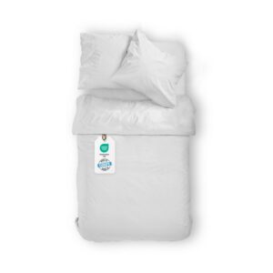 BLUE MOON Premium Mako-Satin Bettwäsche - Weiss 135 x 200 + 80 x 80 cm - 100% Baumwolle - Made in EU