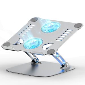 [Laptop Ständer] Höhenverstellbar mit RGB Lüfter und Belüfteter Notebookständer für MacBook und andere Laptops 10-17“ [