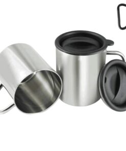 BeGrit Edelstahl Kaffeebecher 2 Stück Isolierbecher Doppelwandige Thermobecher Geschenk zum Vatertag (Silber) BeGrit E
