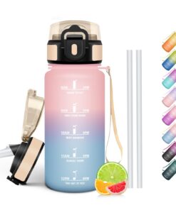 HoneyHolly Trinkflasche Kinder 500ml BPA-frei Auslaufsicher mit Strohhalm
