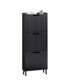 SoBuy Platzsparender Schuhschrank für Diele Schwarz FSR177-H-SCH