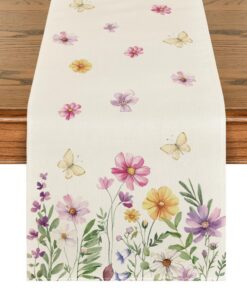 Artoid Mode Schmetterling Frühling Tischläufer für Sommer Küche Dekoration 40x140 cm OEKO-TEX