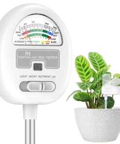 Verbesserter 4‑in‑1 Bodenfeuchtigkeitsmesser & pH‑Tester – Bodenfeuchte/Licht/Nährstoff/pH Messgerät, keine Batterien, f