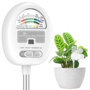 [Upgraded] Bodenfeuchtigkeitsmesser 4-in-1 für Gartenarbeit, Innenausgestaltung und Landwirtschaft - Keine Batterien erf