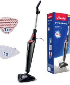 Vileda Steam Plus Dampfreiniger - Entfernt 99,9% Bakterien und Viren - Für Alle Böden - Ideal für Teppiche - Eco-Verpack