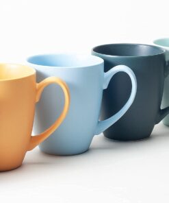Kaffeebecher Set 6 x 360ml | hochwertige, massive Keramik | Spülmaschinenfest für Kaffee und Tee | moderne Tassen mit gr