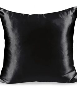 Kuschelige Satin Kissenbezug Black 45x45cm, atmungsaktiv, für Haar und Haut, Reißverschluss-Verschluss