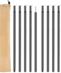 Verstellbare Teleskop Zeltstangen 2er Set 50-200cm für Camping Tarp Zelt Sonnensegel