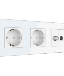 PULSAR Sat Kabel Dose mit Glasrahmen für Kabelfernsehen und Satelliten TV-Anschluss