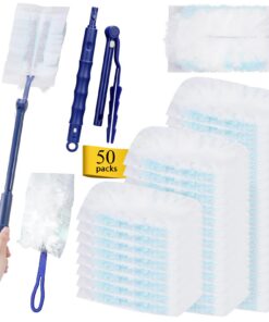 52 Stück Staubmagnet Nachfüllpack Kompatibel mit Swiffer Duster, Einweg Staubwedel für Tierhaare, Staub, Schmutz mit 2 H