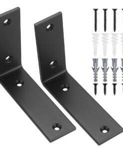 Schwarz 90 Grad Regalwinkel Hochwertiger Eisenbau für Holzregale Vielseitig und Praktisch 2 Stück (125X100X38MM) Schwa