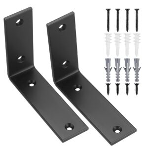 Schwarz 90 Grad Regalwinkel Hochwertiger Eisenbau für Holzregale Vielseitig und Praktisch 2 Stück (125X100X38MM) Schwa