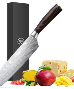 Santoku Messer aus Edelstahl mit ergonomischem Pakkawood-Griffideal für Professionelle in der Kücherasiermesserscharf un