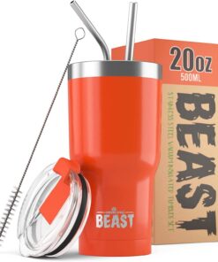 Beast Thermobecher 550 ml - Orange - Bergender Kaffee für Experten - Doppelwandig - Edelstahl - BPA-frei - Mehrweg - To