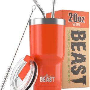 Beast Thermobecher 550 ml - Orange - Bergender Kaffee für Experten - Doppelwandig - Edelstahl - BPA-frei - Mehrweg - To