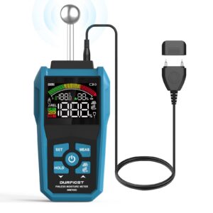 DURFICST Feuchtigkeitsmessgerät Wand, Pin&Pinless Feuchtigkeitsmesser mit Farb-LCD und Akustischem Alarm