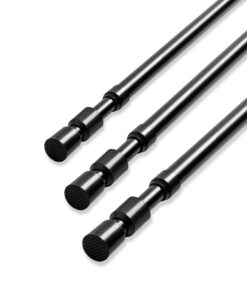 Duschvorhang Spannstange, Schwarz Bohrfrei Edelstahl, Ausziehbare Spannstange 105-190cm, für Bad, Küche, Schrank