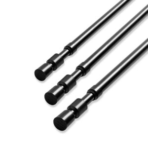Duschvorhang Spannstange, Schwarz Bohrfrei Edelstahl, Ausziehbare Spannstange 105-190cm, für Bad, Küche, Schrank