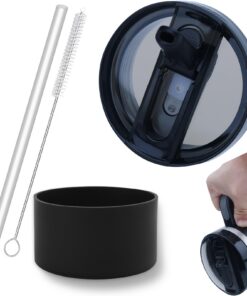 TUIORAN Stanley Cup Zubehör, 1 Auslaufsicherer Ersatzdeckel + 1 Bodenschutz, ideal für Stanley 40oz Becher, 1 Trinkhalme