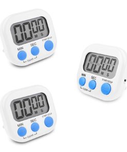 Fousenuk Küchentimer 3 Stück Timer Digital für Kochen Backen | Fousenuk Küchentimer Magnetisch Stopuhr LCD-Display Koch