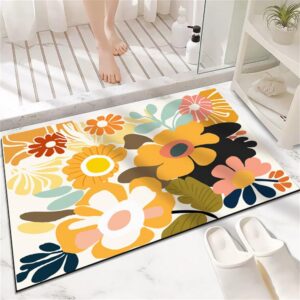 Fooyho Badematte Rutschfester Badezimmerteppich Groß Absorbierender Badteppich, Saugfähig und Schnelltrocknend für Bäder