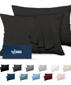 Dreamzie Kissenbezug 40 x 80 Dunkelgrau Oeko-TEX Zertifiziert Weich Kopfkissenbezug 40 x 80 2er Set