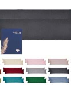 Vielit Seitenschläferkissen Bezug 40x145 2er Set Weich OEKO-TEX Anthrazit