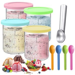 TGKYK Eisbehälter für Ninja Creami Deluxe NC501/NC500 - Wiederverwendbar, 4er-Set für Gelato & Sorbets Genießen