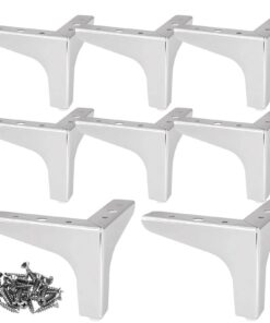 MIVIDE 8pcs Silberne Metalltische Füße, Belastbarkeit bis 800kg, moderne Möbelbeine für Sofa und Tisch (Mit 40 Schrauben