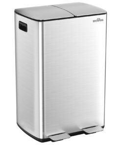 mVm Küche Treteimer 60L 2x30L Doppel-Mülleimer Mülltrennung Stahl Softclose-Deckel
