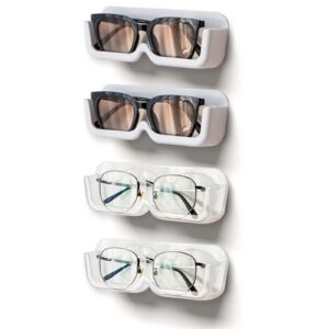 Xiuyer Brillenhalter Wand Aufbewahrung 4 Stück Sonnenbrillen Organizer Transparent