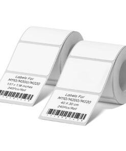 2 Rollen Reißfest Thermo Etikettenband für M110/M220 Etikettierer, 40x30 mm, 240 Etiketten/Rolle, perfekt für Schule, Zu