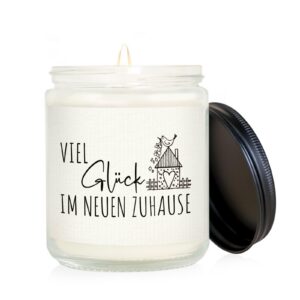 Duftkerze zum Einzug - Viel Glück im Neuen Zuhause, Geschenk für den Haus-Eintritt, Richtfest Hauseinweihung