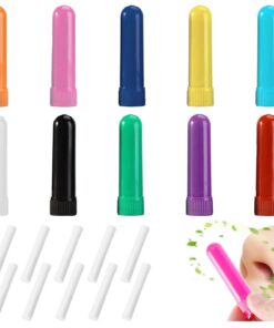 Funngy Aetherische Öle Inhalierstift für Aromatherapie 10PCS Nachfüllbar mit Docht