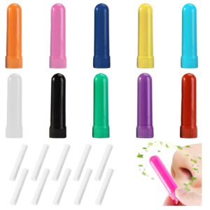Funngy Aetherische Öle Inhalierstift für Aromatherapie 10PCS Nachfüllbar mit Docht
