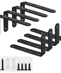 Zythrem 125 * 75 * 20 mm Metallregalwinkelverbinder Schwarz für Bücherregale im Wohnzimmer und Küche mit Schrauben und D