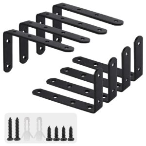 Zythrem 125 * 75 * 20 mm Metallregalwinkelverbinder Schwarz für Bücherregale im Wohnzimmer und Küche mit Schrauben und D