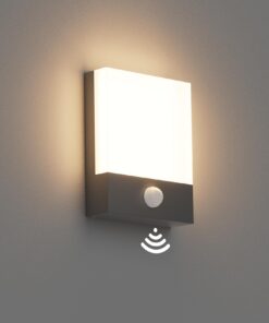 Klighten 24W LED Außenwandleuchte mit Bewegungsmelder für Garten und Eingang, IP65 Dunkelgrau Warmweiß 3000K Aussenleuch
